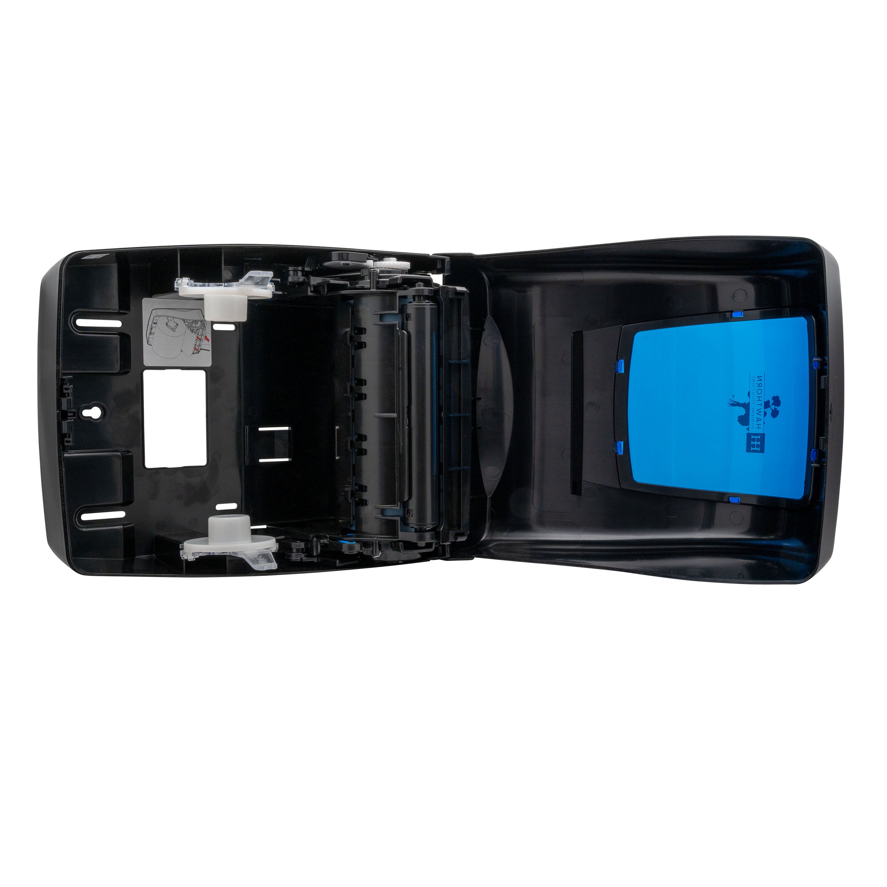 Hawthorn Mechanical Hands Free Black Roll Towel Dispenser