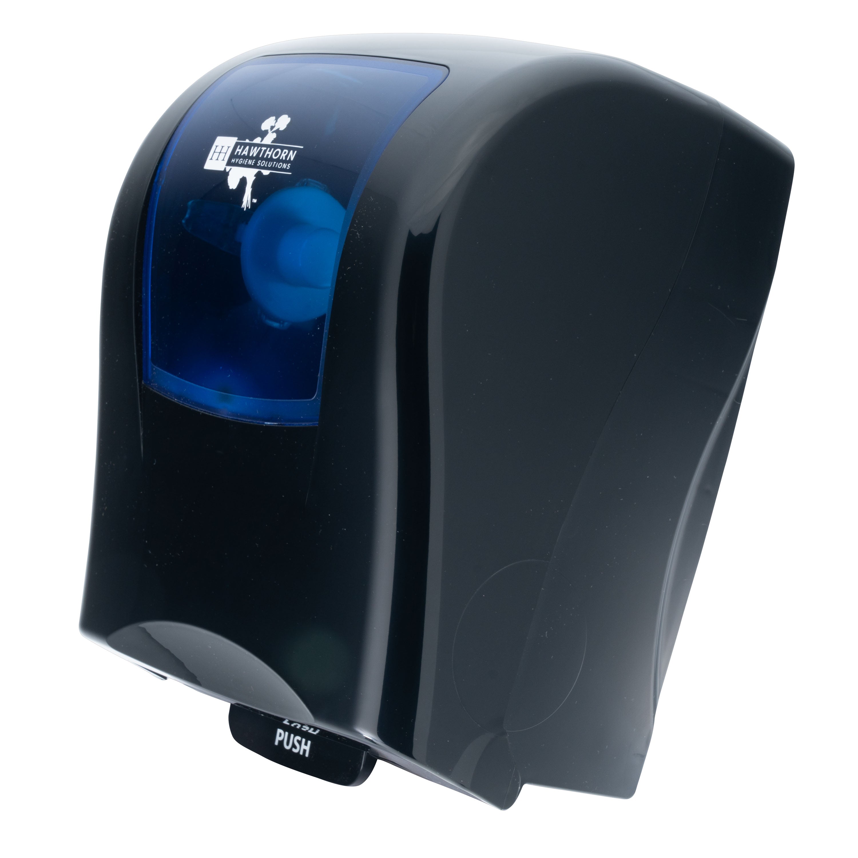 Hawthorn Mechanical Hands Free Black Roll Towel Dispenser