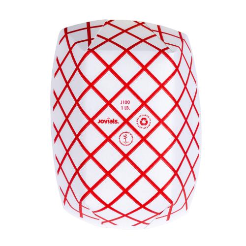Jovials™ #100 Clay Coated Red Check 1lb Paper Food Tray