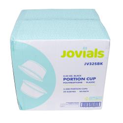Jovials™ 3.25 oz Black Plastic Portion Cup - 2500ct
