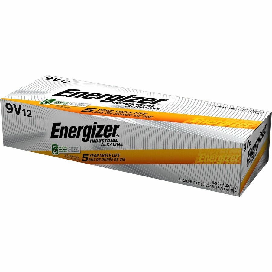 Energizer Industrial Alkaline 9V Batteries - 12ct