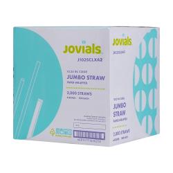 Jovials™ 10.25" Jumbo Paper Wrapped Clear Plastic Straw - 2000ct
