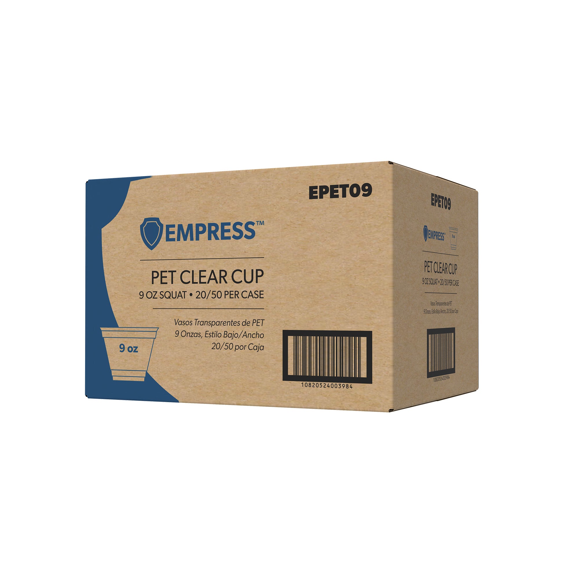 Empress EPET09 PET Clear Squat Cup – 9 oz