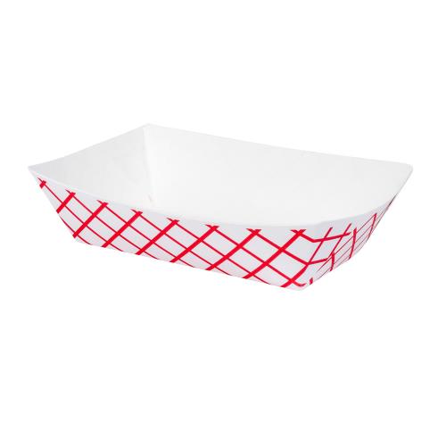 Jovials™ #500 Clay Coated 5lb Paper Red Check Food Tray
