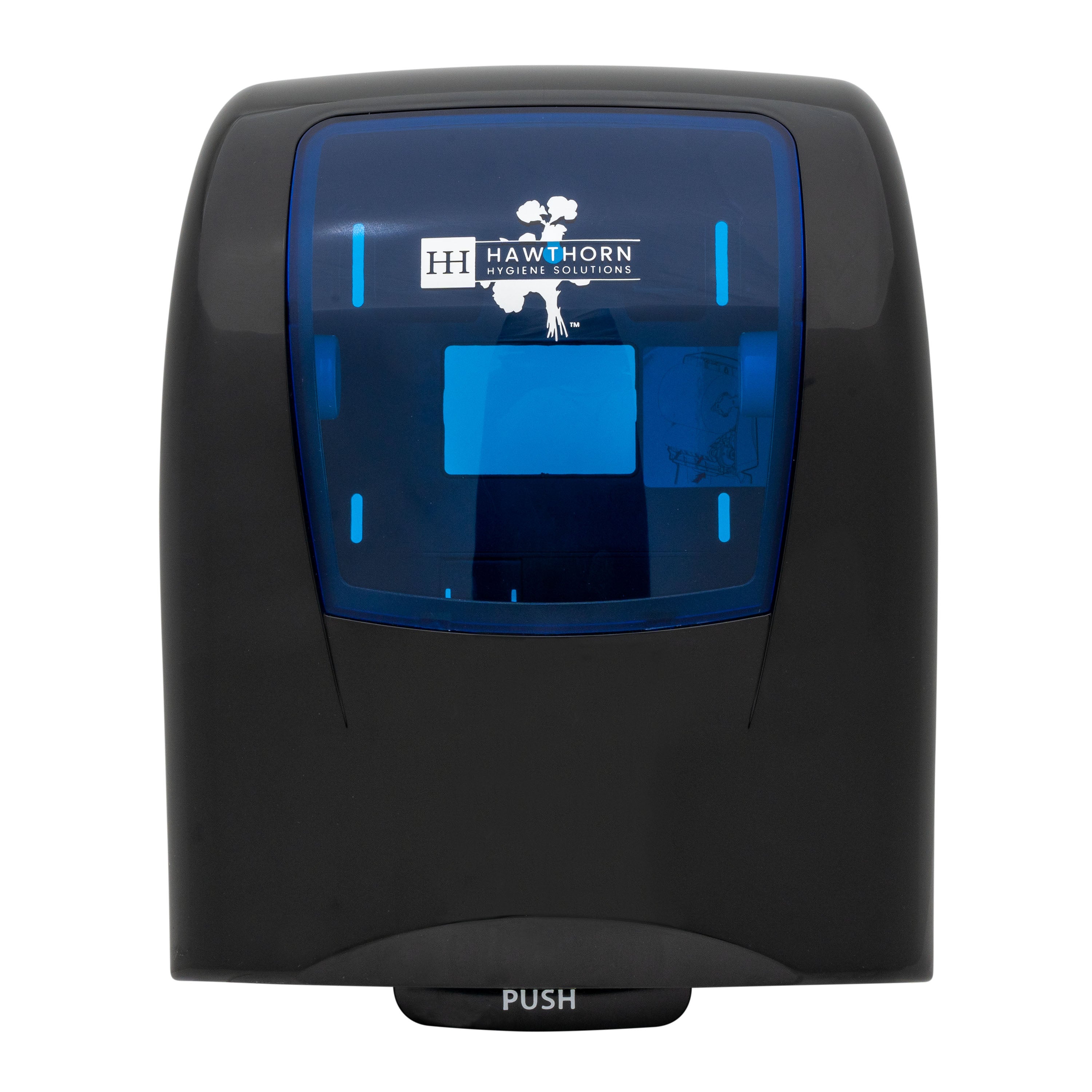 Hawthorn Mechanical Hands Free Black Roll Towel Dispenser