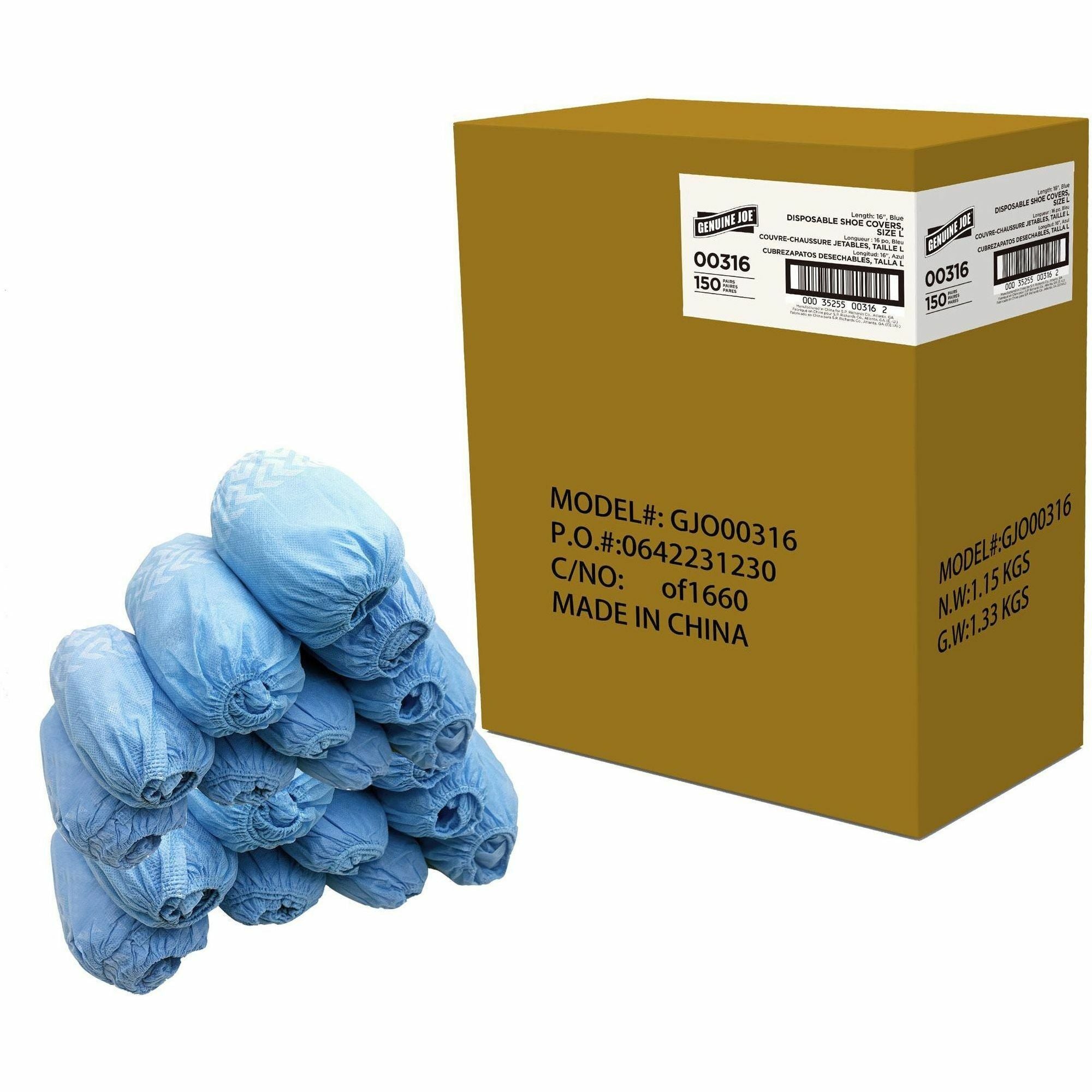 Genuine Joe® PolyLite Shoe Covers - Large - 150 Pairs