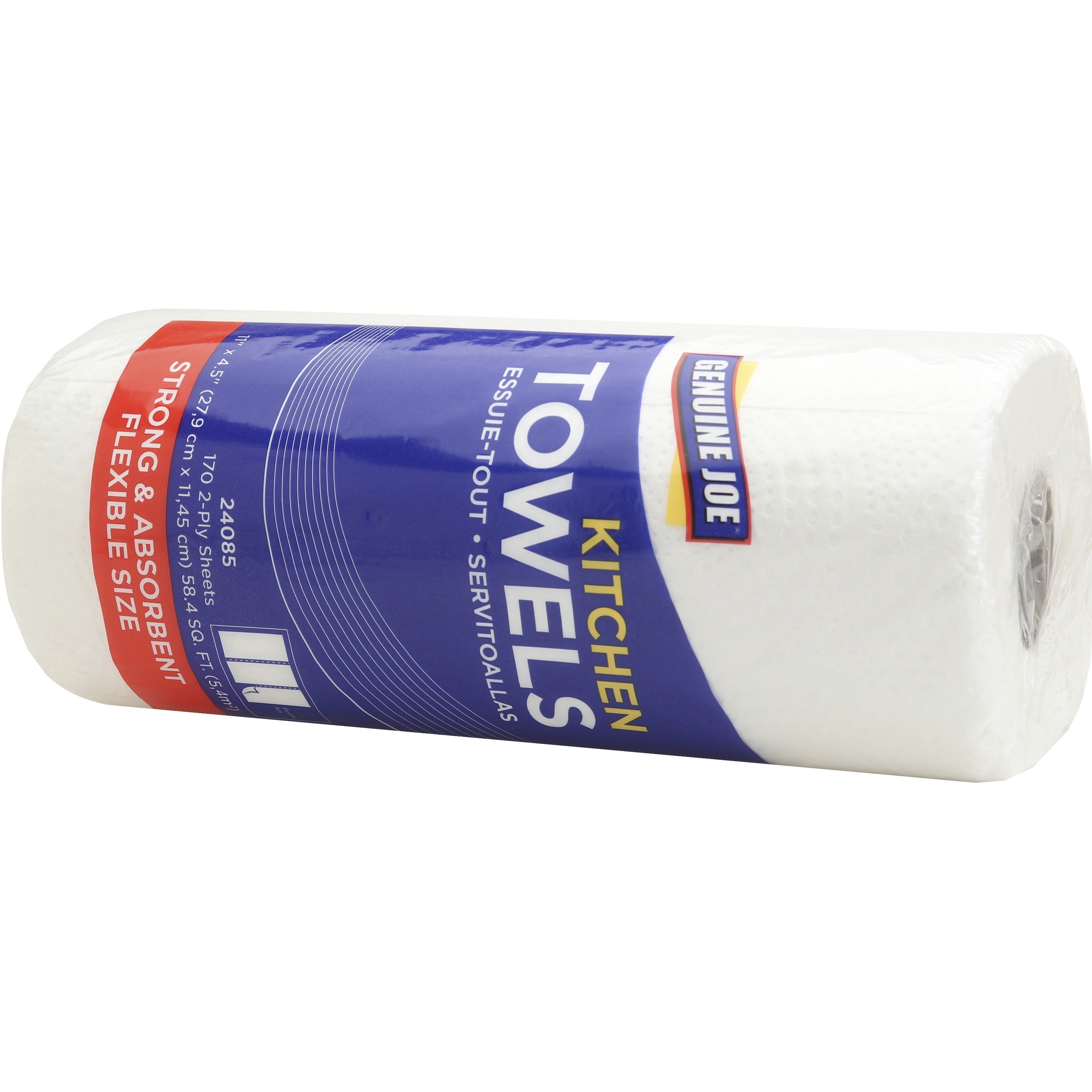 Genuine Joe 2-Ply Kitchen Roll Flexible Size Paper Towels - 30 Rolls