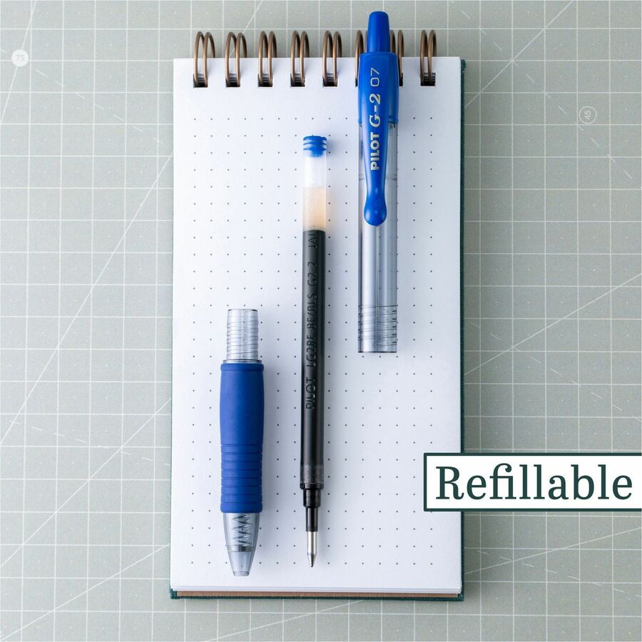 Pilot® G2 Retractable Gel Ink Rollerball Pens – Blue (0.7 mm Fine Point)