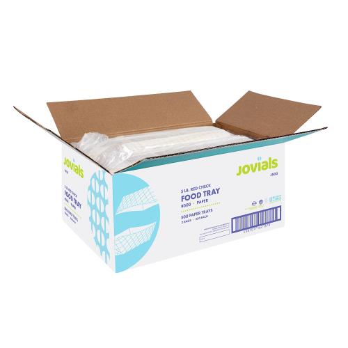 Jovials™ #500 Clay Coated 5lb Paper Red Check Food Tray