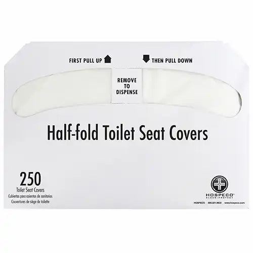 HOSPECO® Recycled 1/2 Fold White Toilet Seat Cover - 5000ct