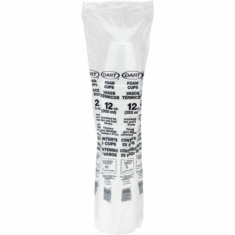 Dart® 12J16 12oz Styrofoam Cup- 1000ct