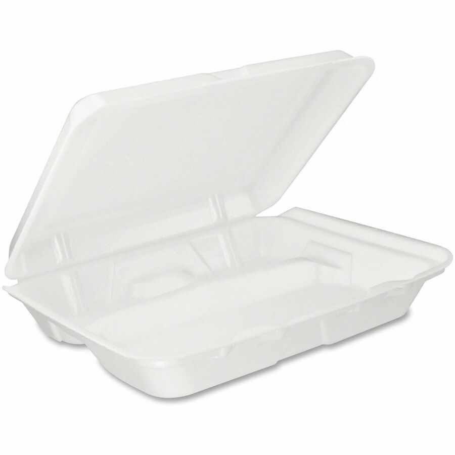 Dart® 95HT3R  9.5"x9.5" Foam Three Compartment Hinged Carryout Tray - 200ct