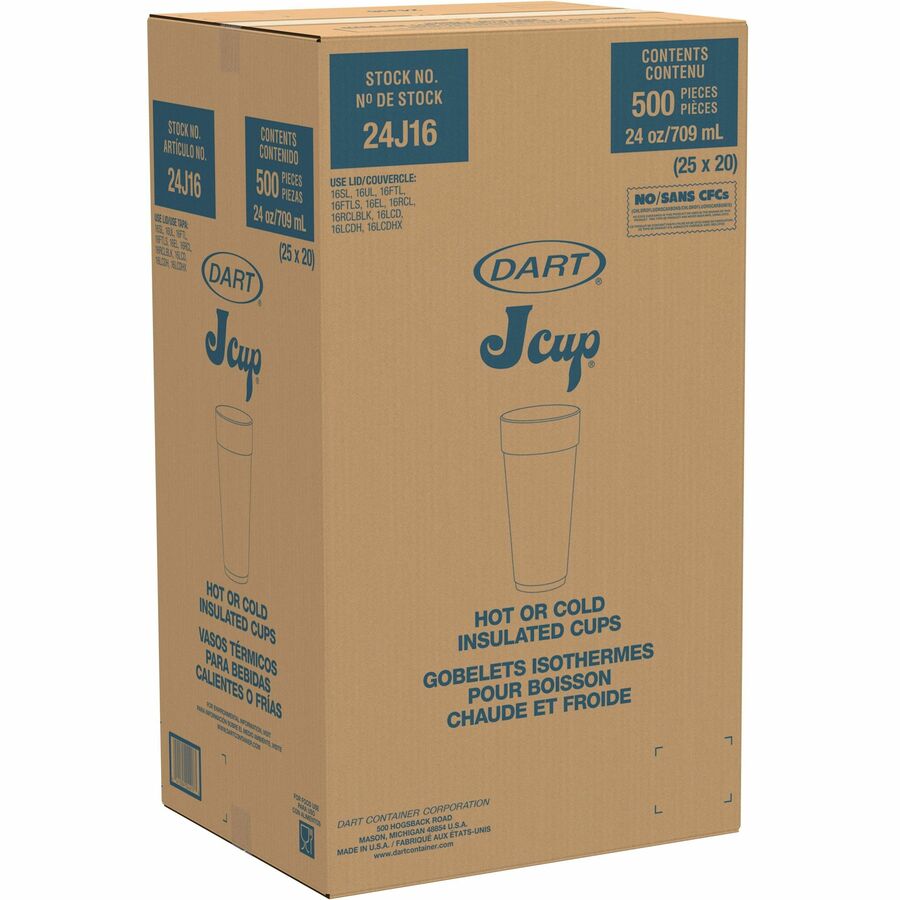 Dart® 24J16 24oz Styrofoam Cup- 500ct