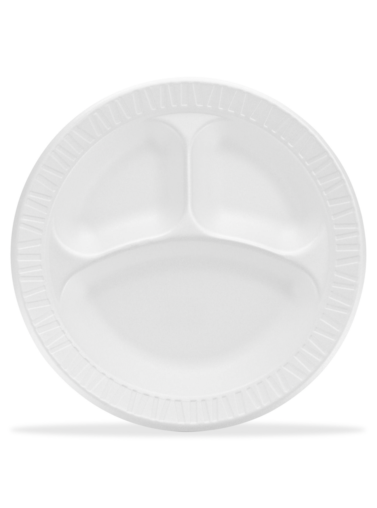 9” Styrofoam 3-Compartment Plates - 125ct