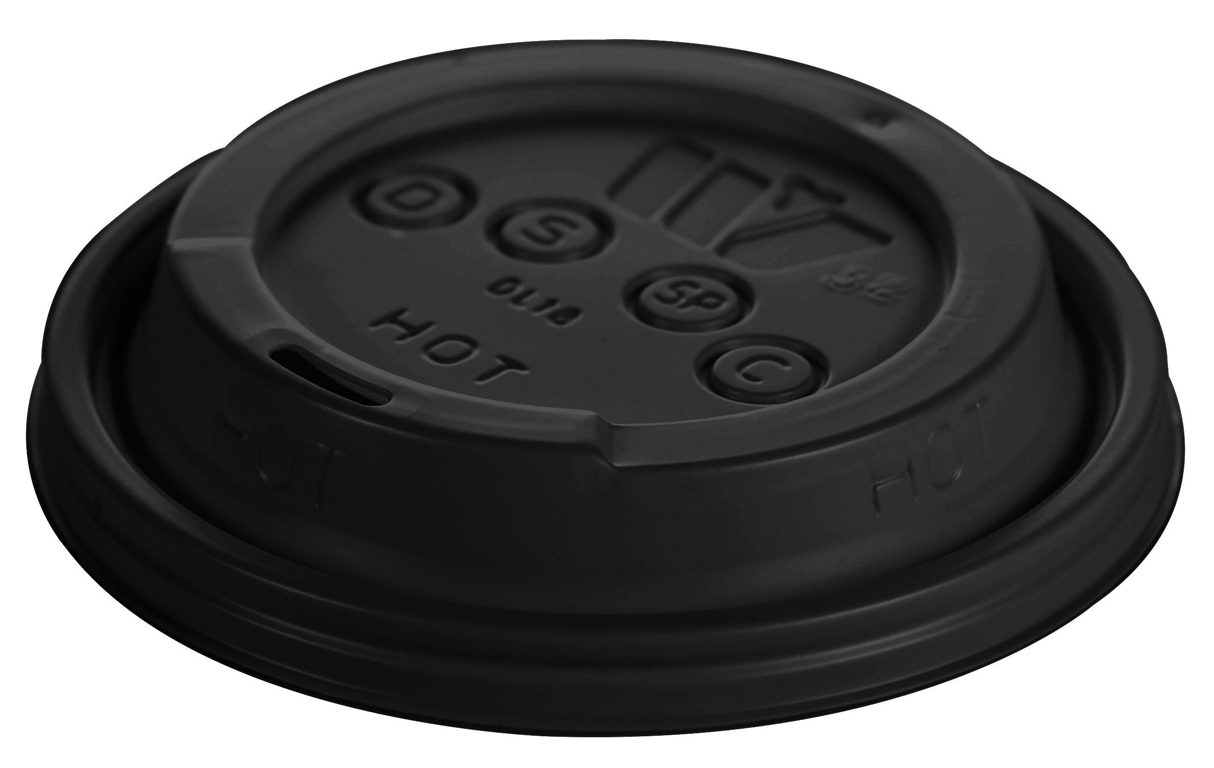 WinCup DL18BK Black Travel Dome Sip-Thru Lid - Case of 1000