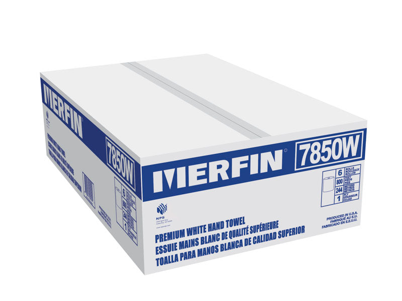 Merfin® Exclusive White Roll Towel - 800ft