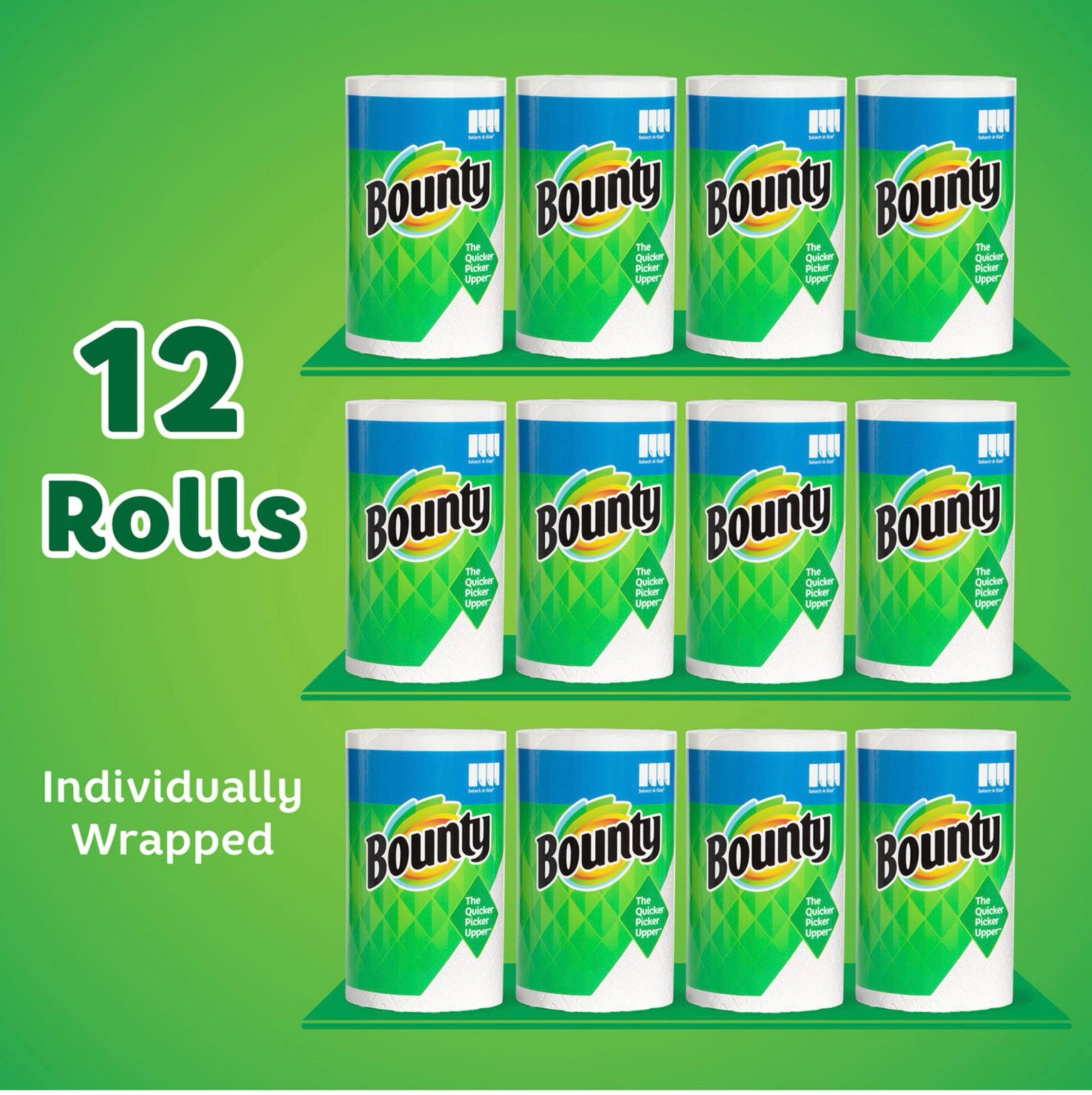 Bounty 2-Ply Select-A-Size Paper Towels - 12 ROLLS