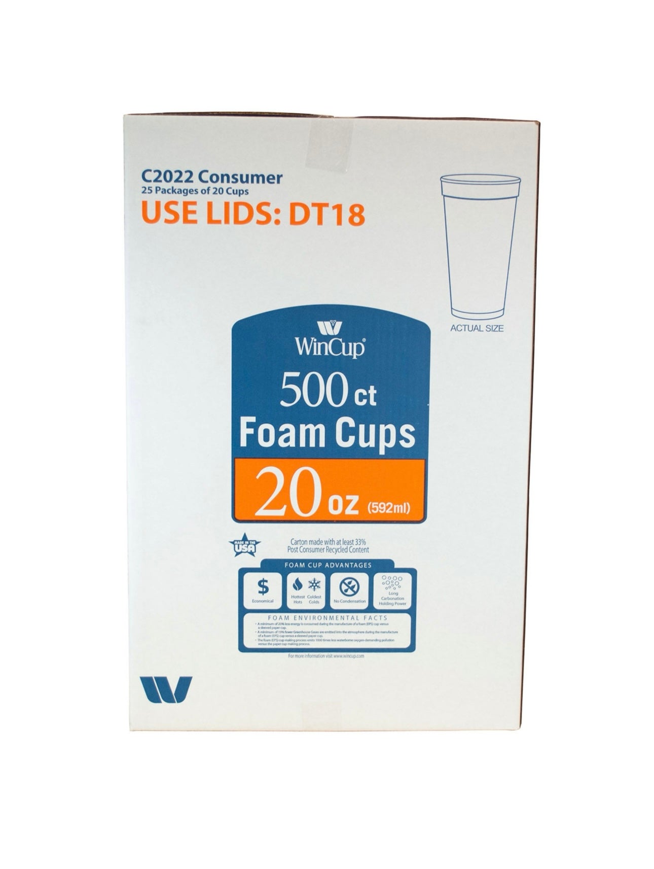 20oz Styrofoam Cups - 500ct