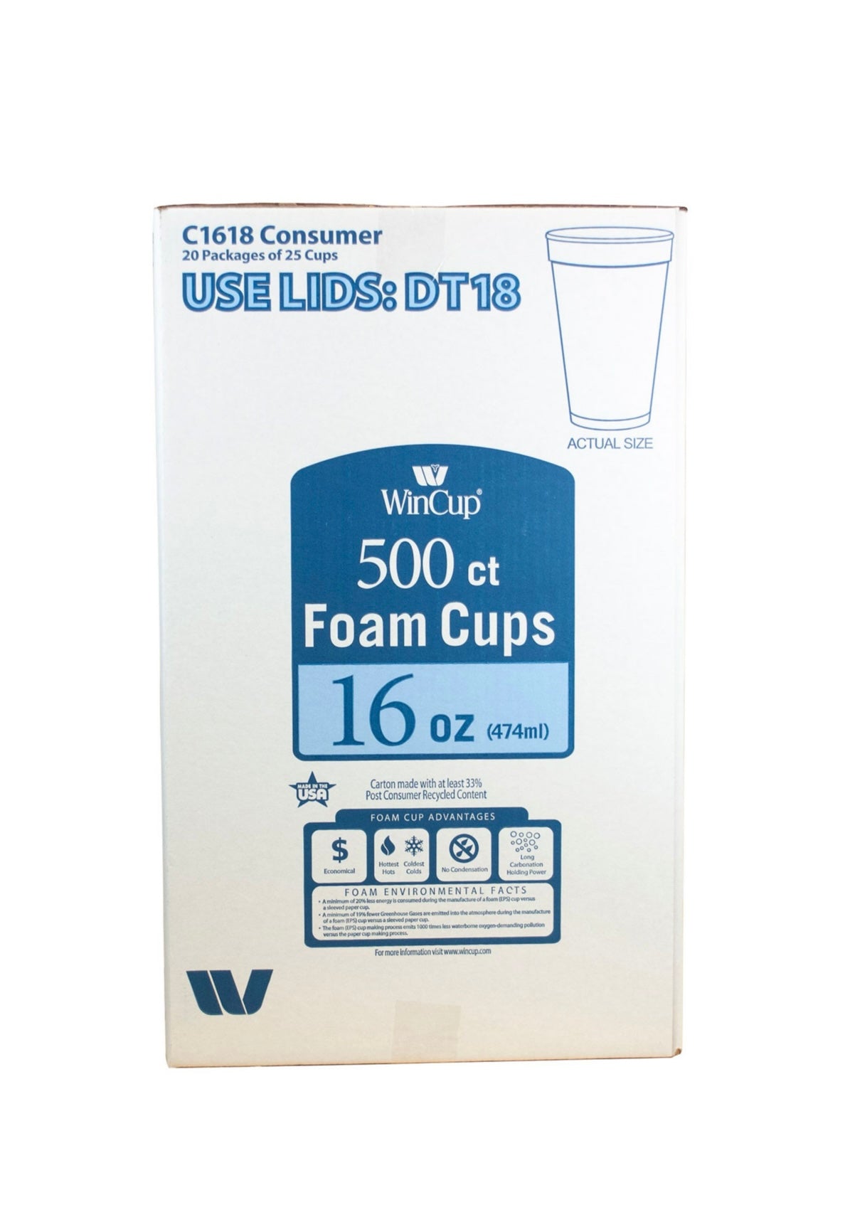 16oz Styrofoam Cups - 500ct