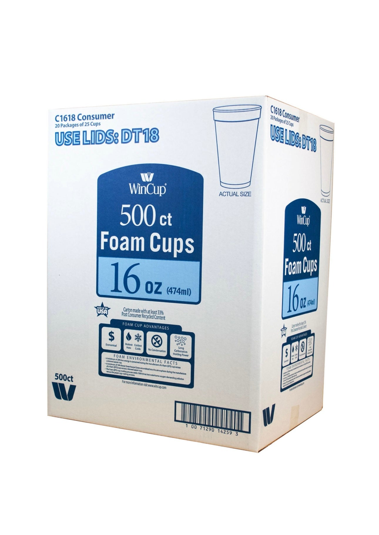 16oz Styrofoam Cups - 500ct