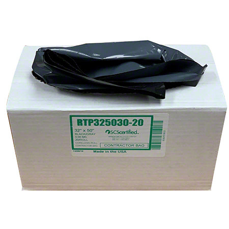 32”x50” 42 Gallon Black Contactor Bags 3.0 Mil - 20 ct