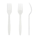 Heavyweight White Plastic Forks