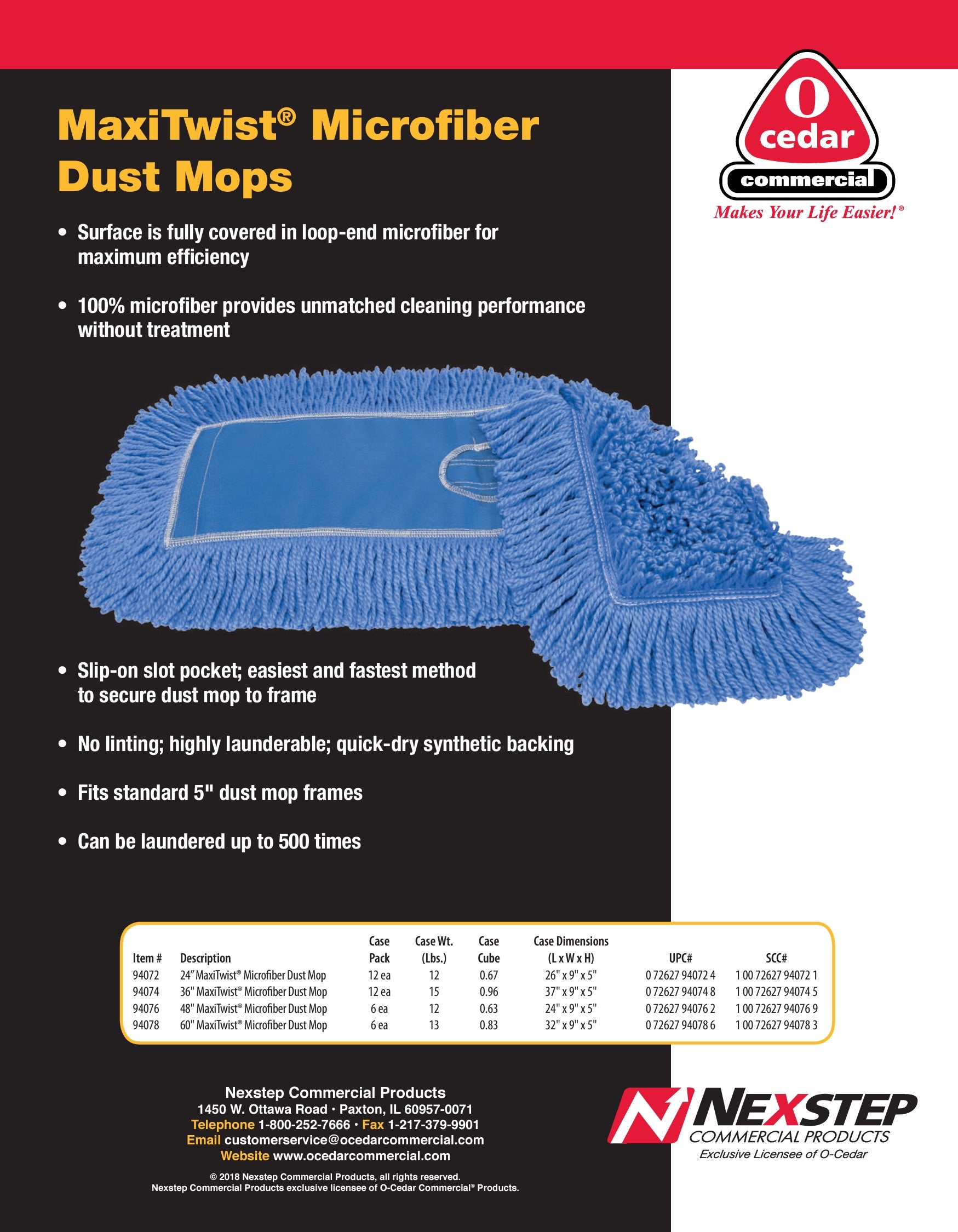 MaxiTwist 18” Microfiber Dust Mop Head