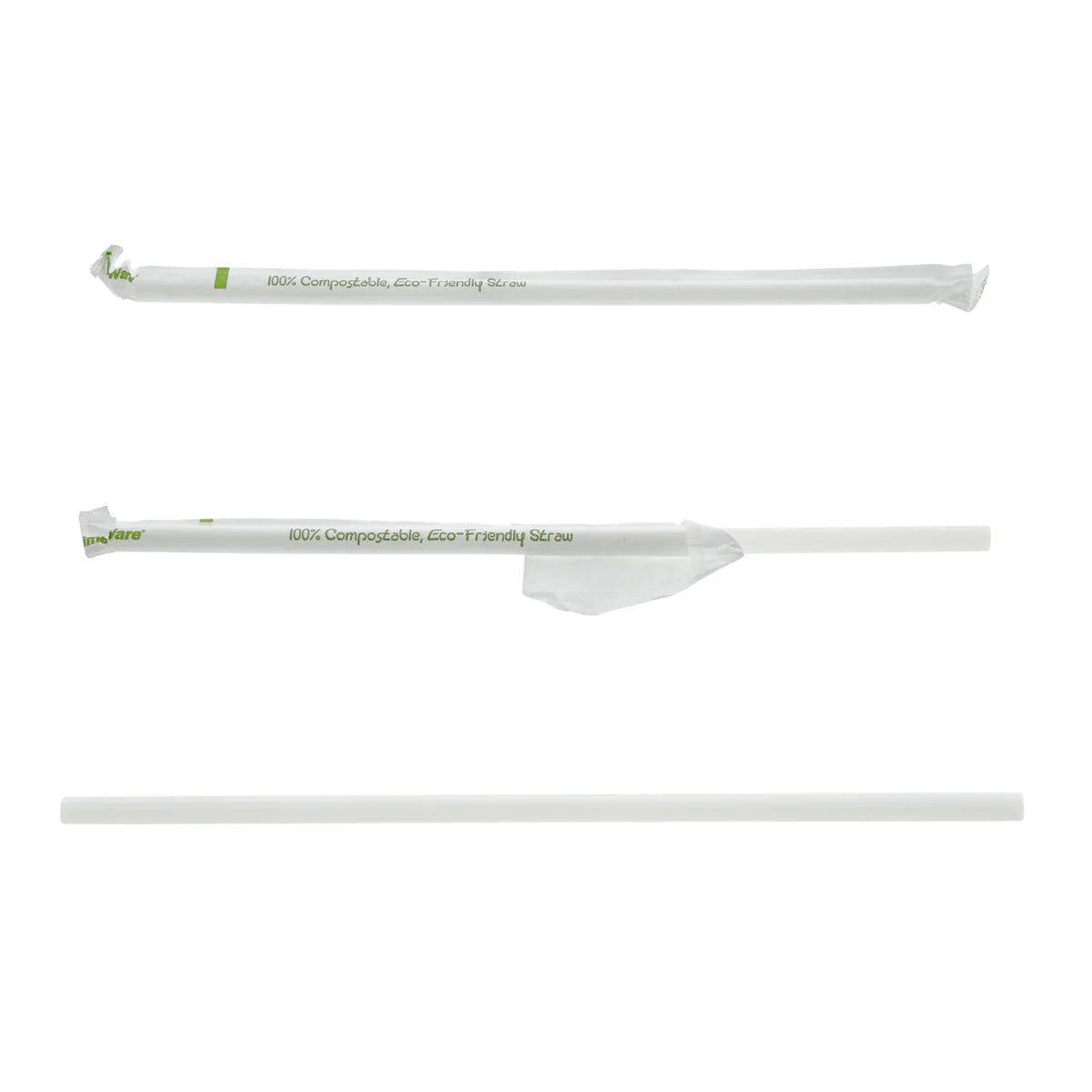 7.75” Jumbo Clear Paper Wrapped PLA Straws 500ct                                🌏COMPOSTABLE🌍