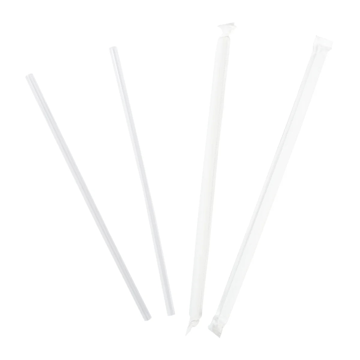 7.75” Paper Wrapped Clear Plastic Jumbo Straw 500ct