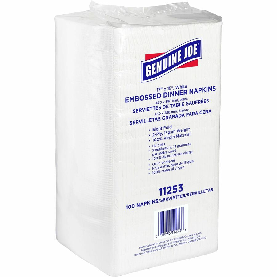 Genuine Joe Embossed 2-Ply Dinner Napkins