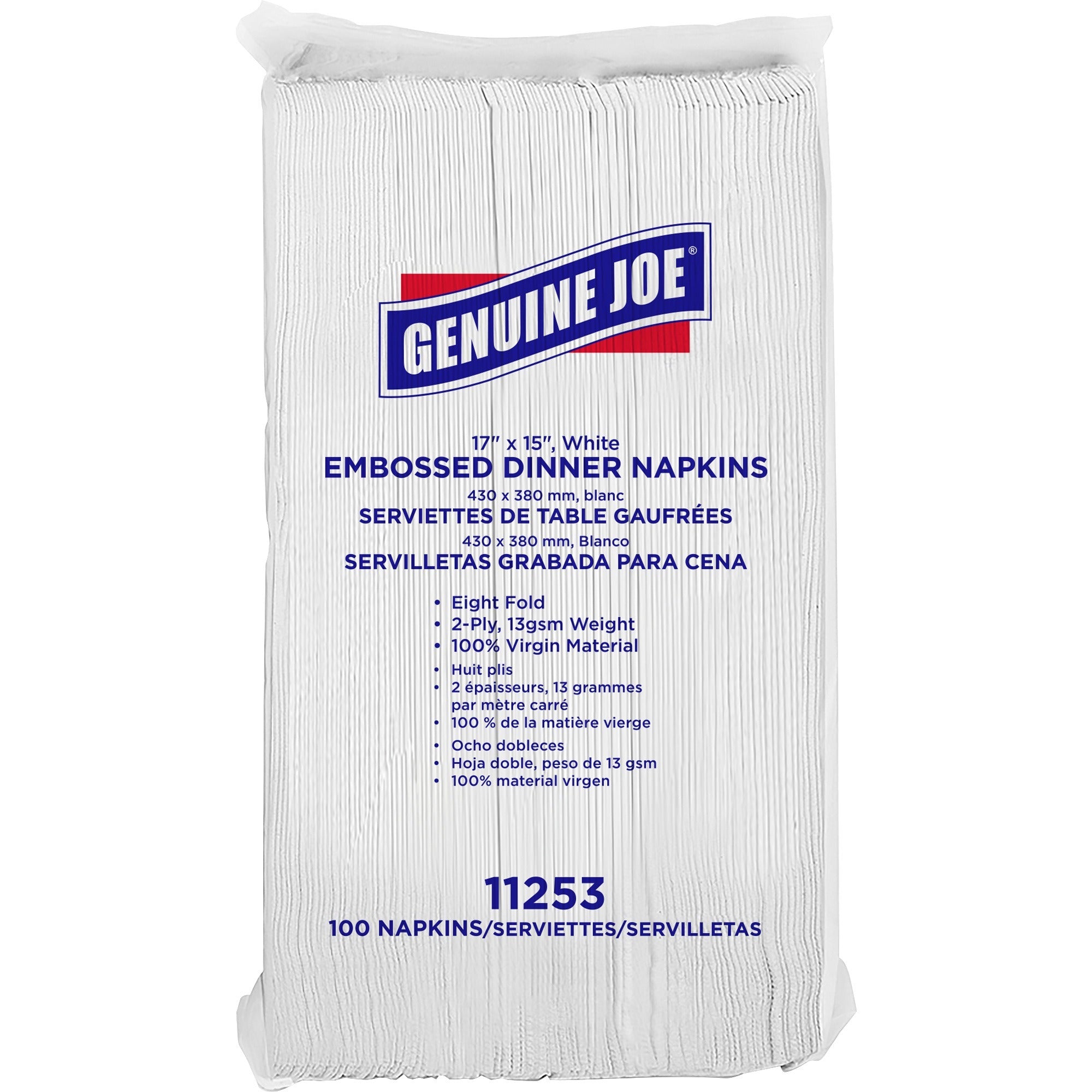 Genuine Joe Embossed 2-Ply Dinner Napkins