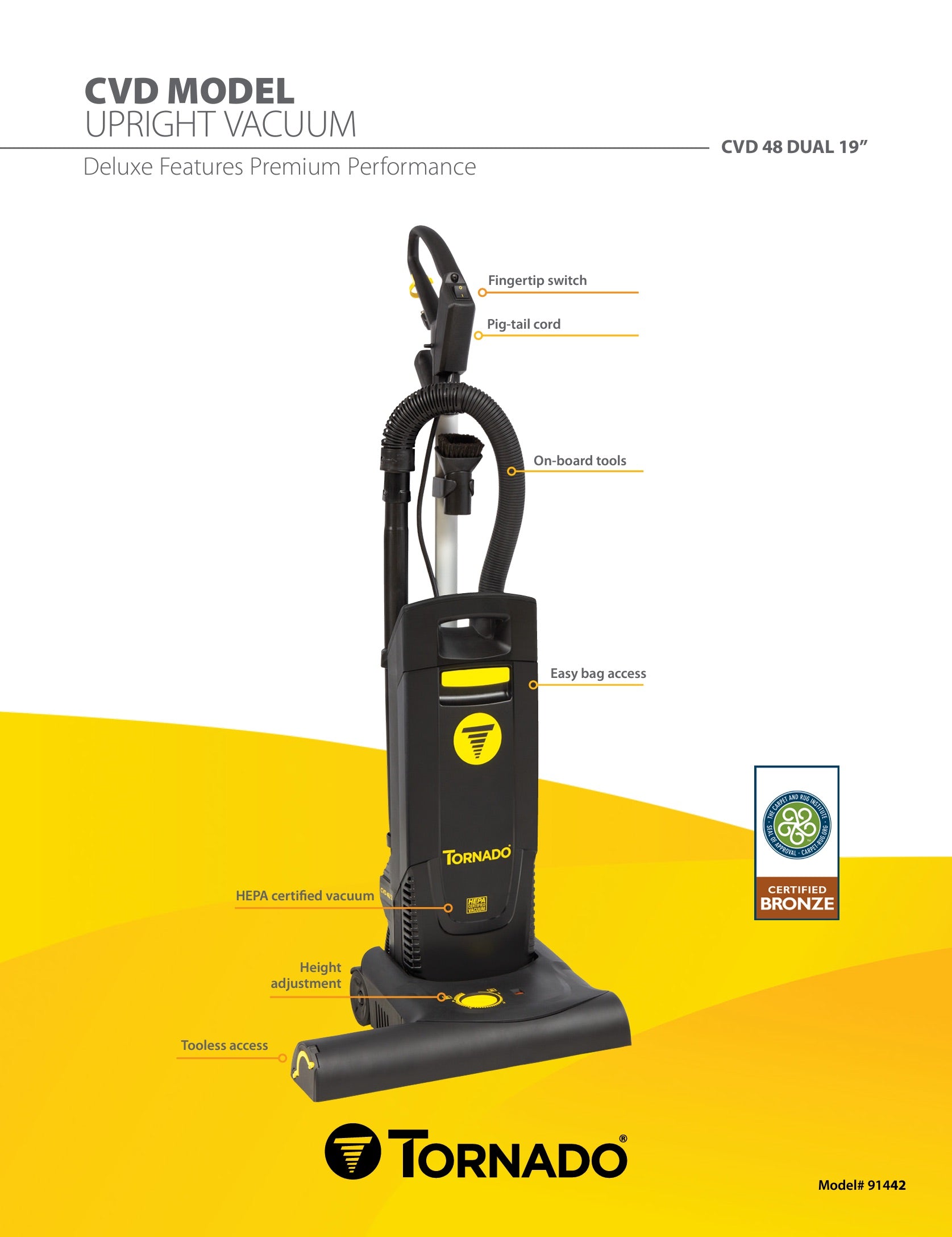 Tornado® Deluxe CVD 48/2 Dual Motor Upright Vacuum