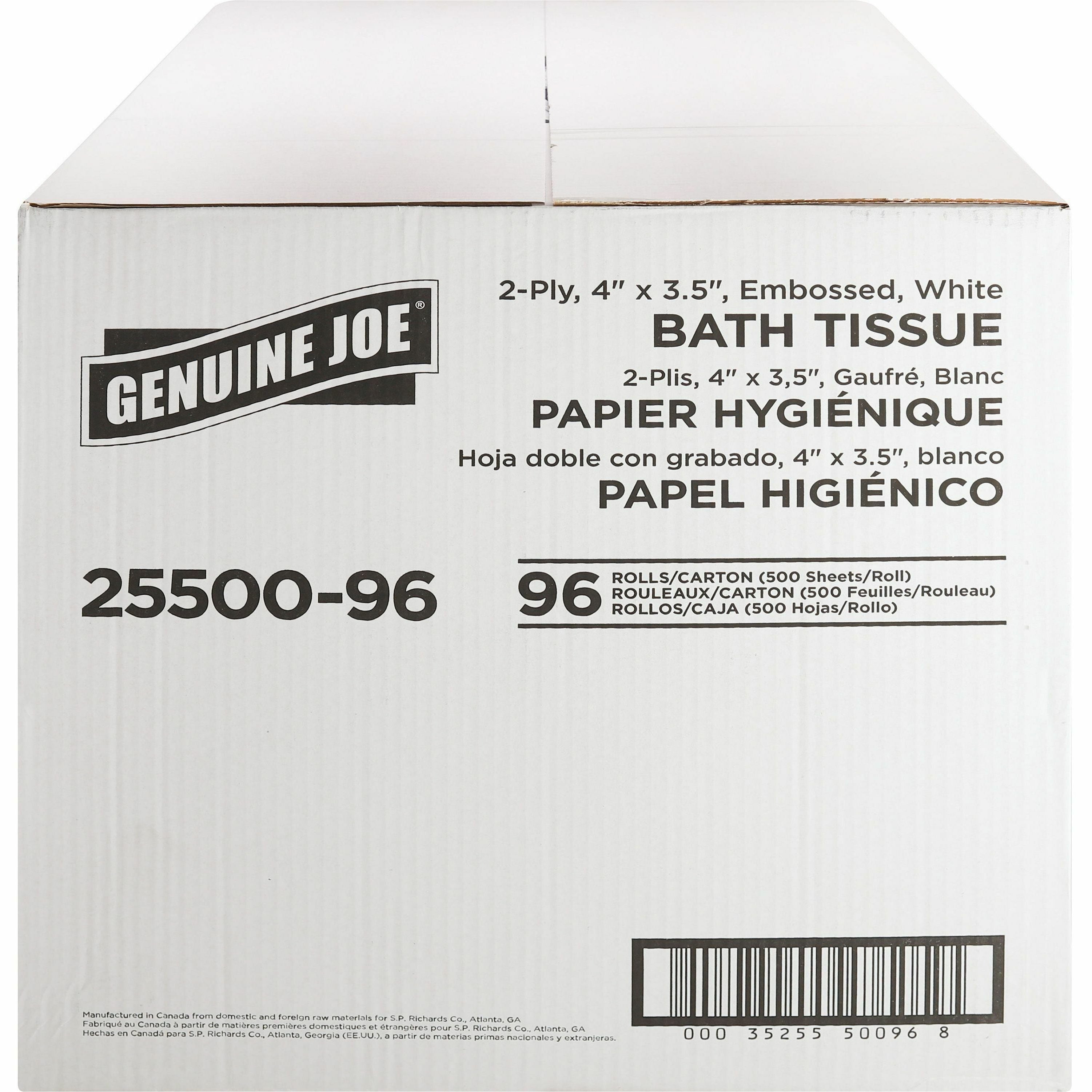 Genuine Joe 2-Ply Standard Bath Tissue Rolls 96/500