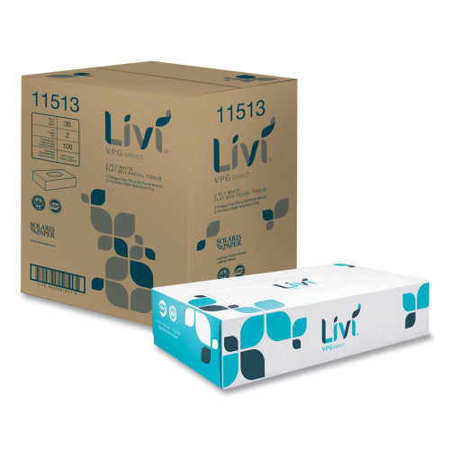 Livi Solaris Paper 2-ply Facial Tissue, Flat Box