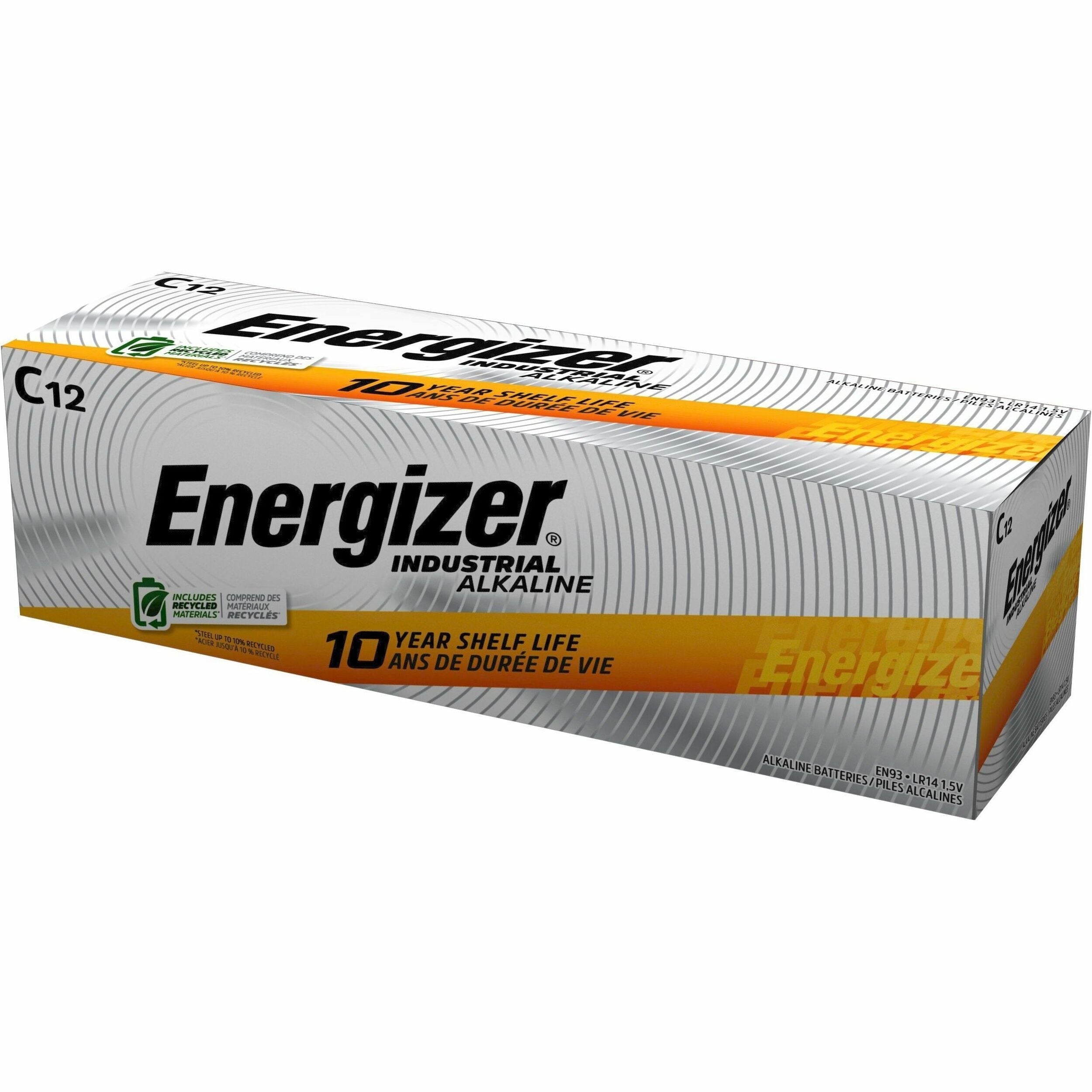 Energizer Industrial Alkaline C Batteries 12 Pack