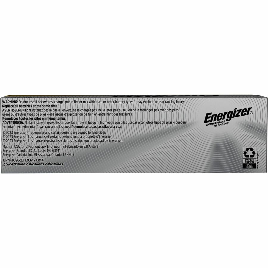 Energizer Industrial Alkaline C Batteries 12 Pack