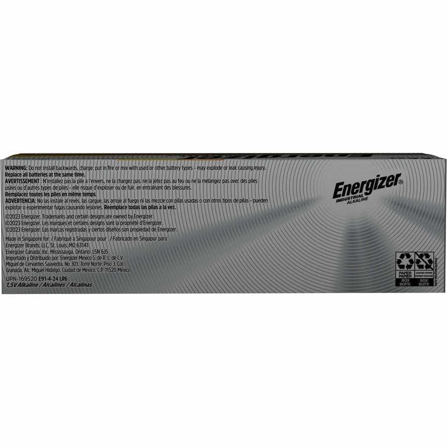 Energizer Industrial Alkaline AA Batteries, 24 pack