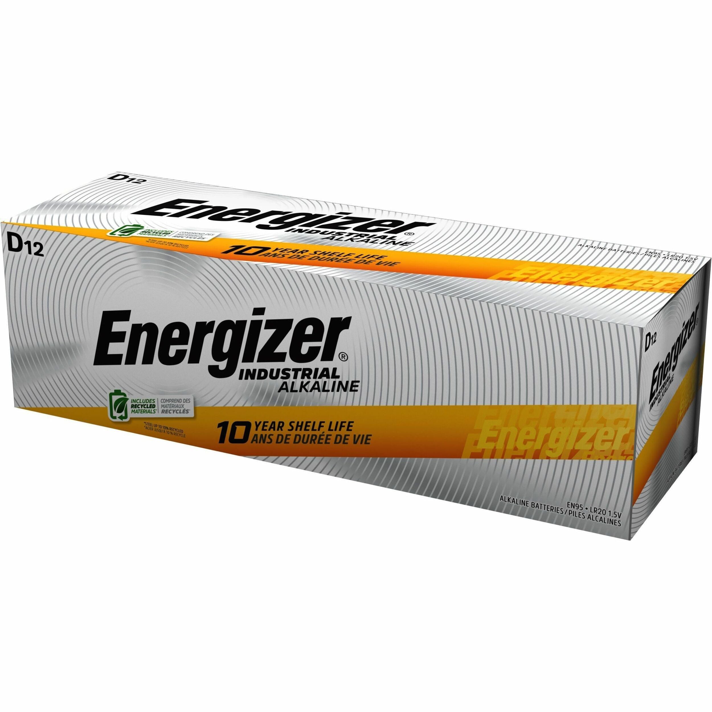 Energizer Industrial Alkaline D Batteries 12 Pack