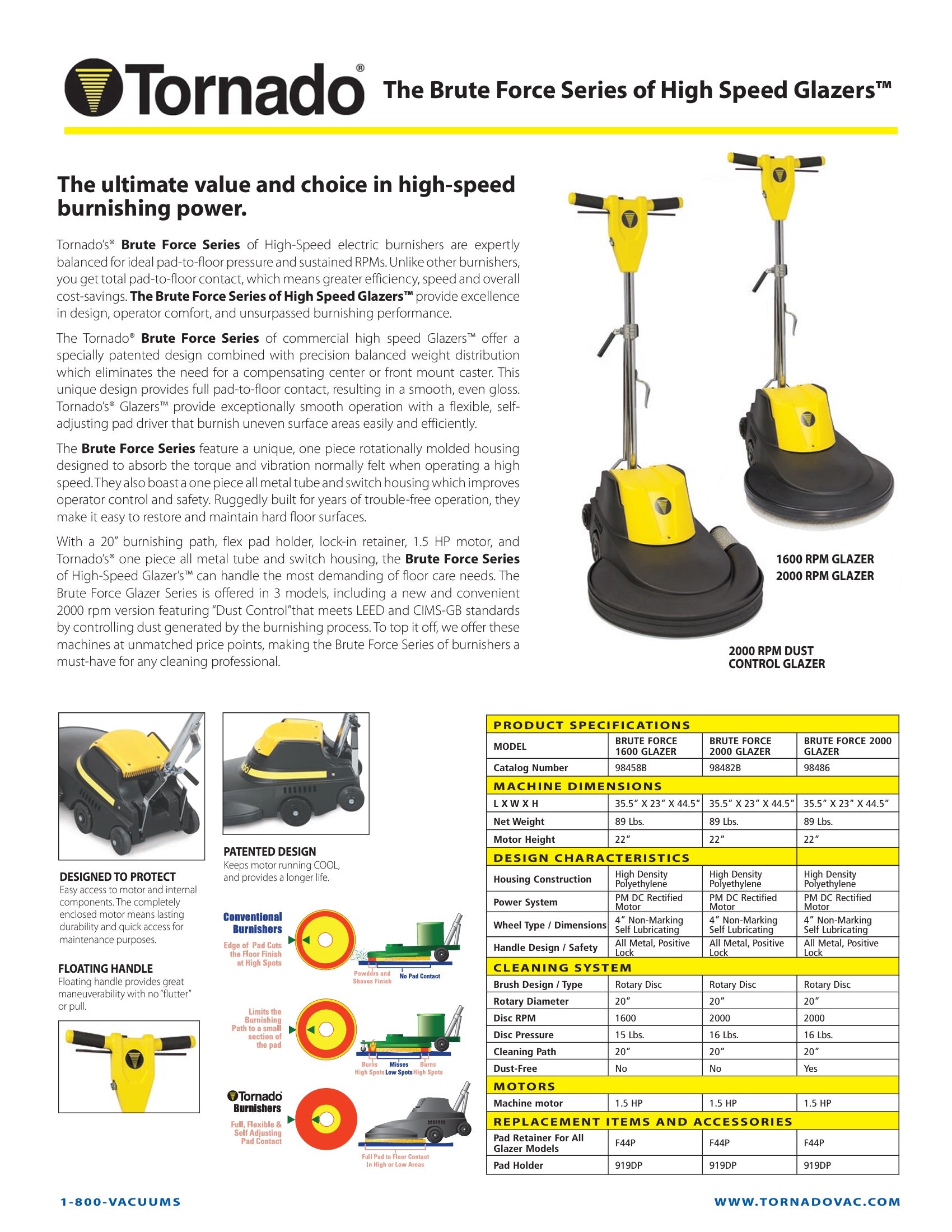 Tornado® Brute Force High Speed Glazer™ 20” Burnisher (2000RPM)