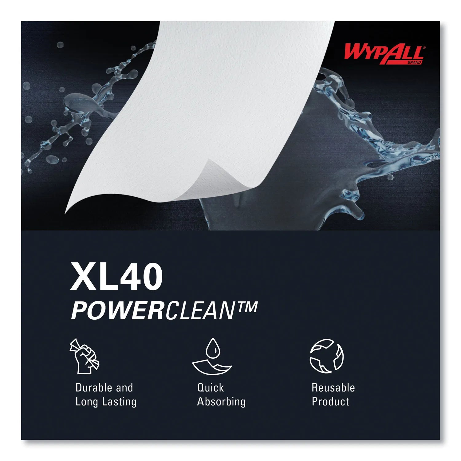 WypAll® L40 Towels, POP-UP Box, 10.8 x 10, White, 90/Box, 9 Boxes/Carton