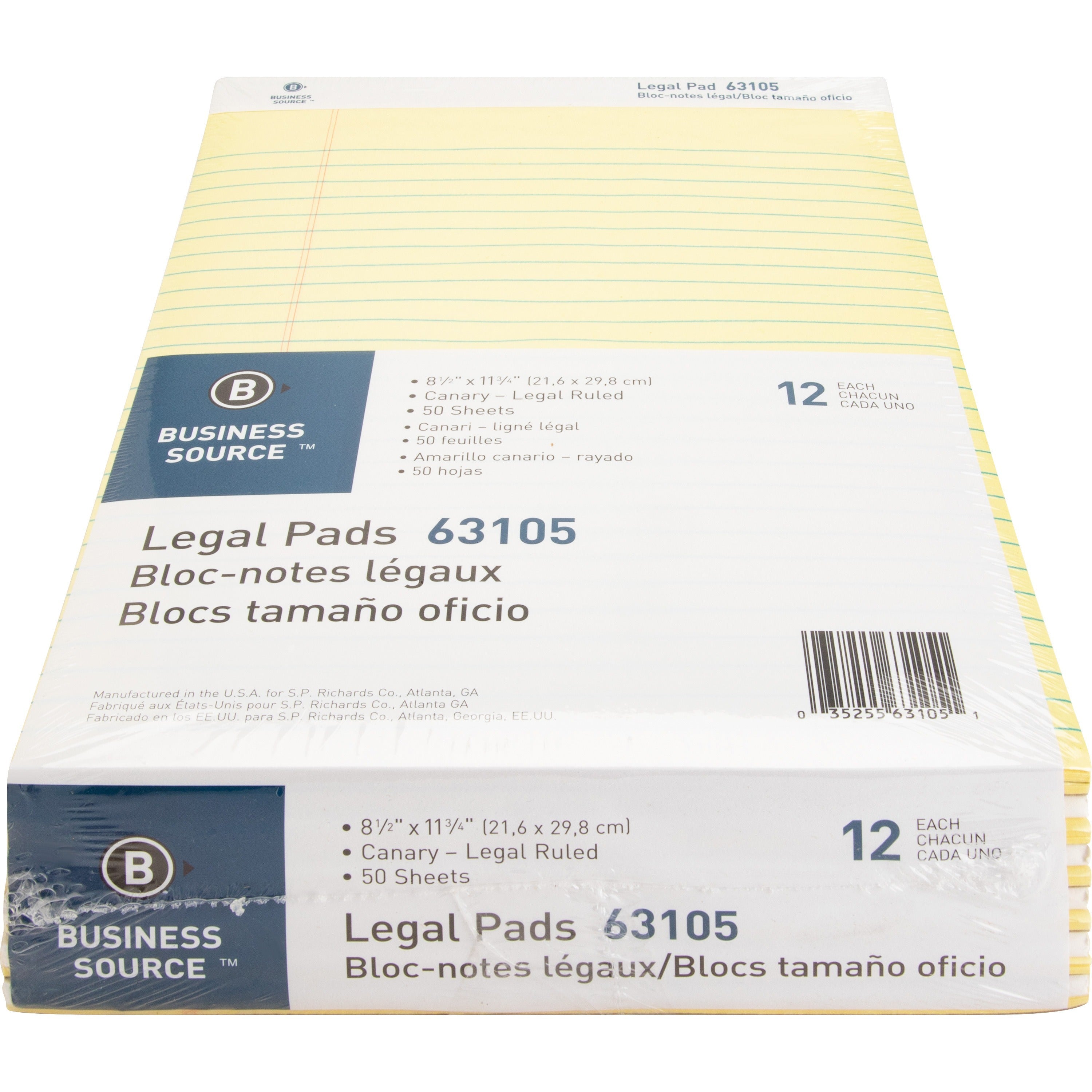 Business Source Micro-Perforated Legal Ruled Pads - 12ct