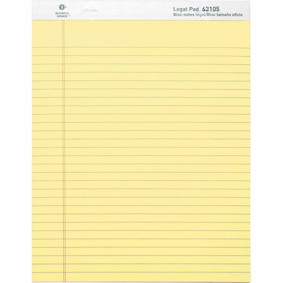 Business Source Micro-Perforated Legal Ruled Pads - 12ct