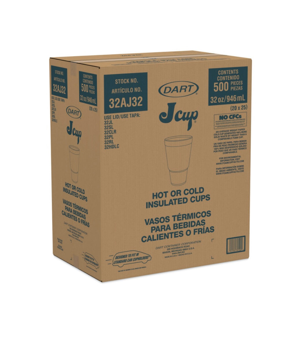 Dart® 32AJ32 32oz Styrofoam Cup- 500ct