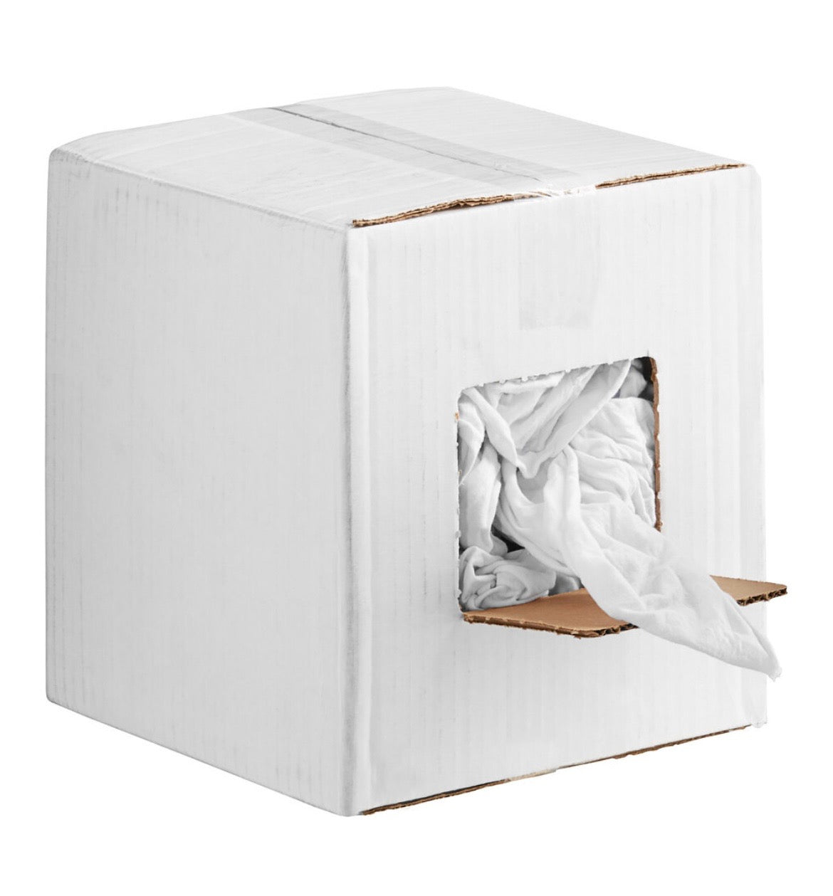 Industrial White T-Shirt Material Rags – 10 lb Box