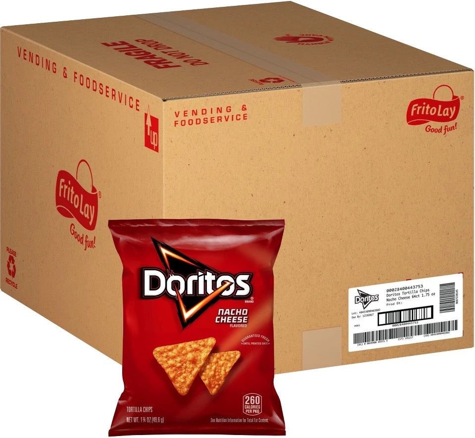 Doritos® Nacho Cheese Tortilla Chips – 1.75 oz Bags - 64ct