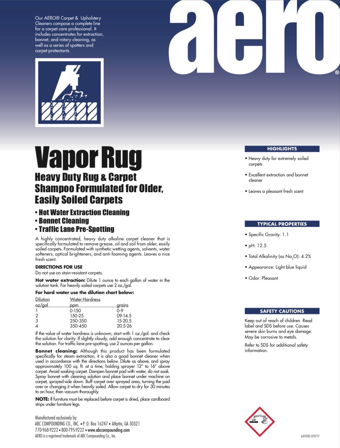 Aero® Vapor Rug Heavy Duty Carpet Cleaner