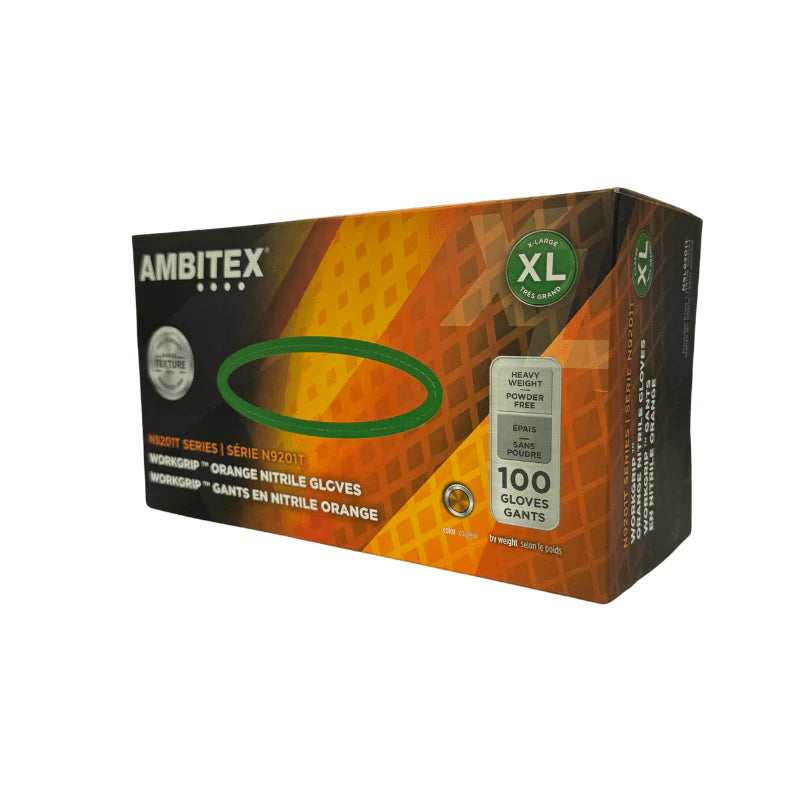 AMBITEX® XP WorkGrip™ 8 Mil Orange Powder Free Nitrile Gloves