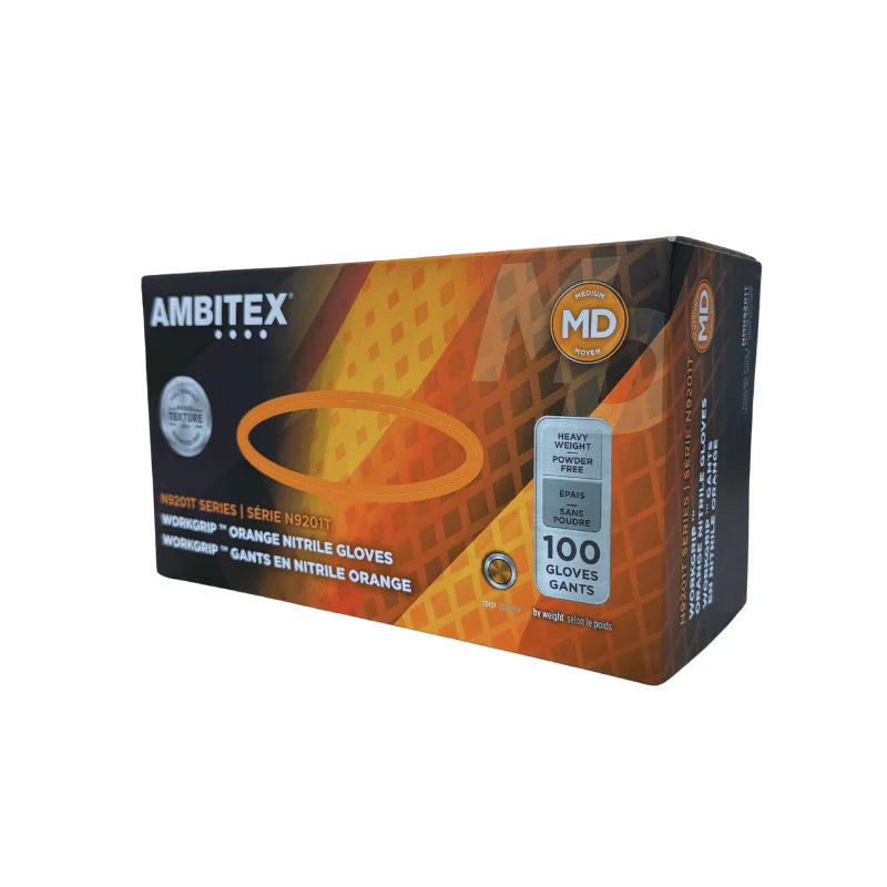 AMBITEX® XP WorkGrip™ 8 Mil Orange Powder Free Nitrile Gloves