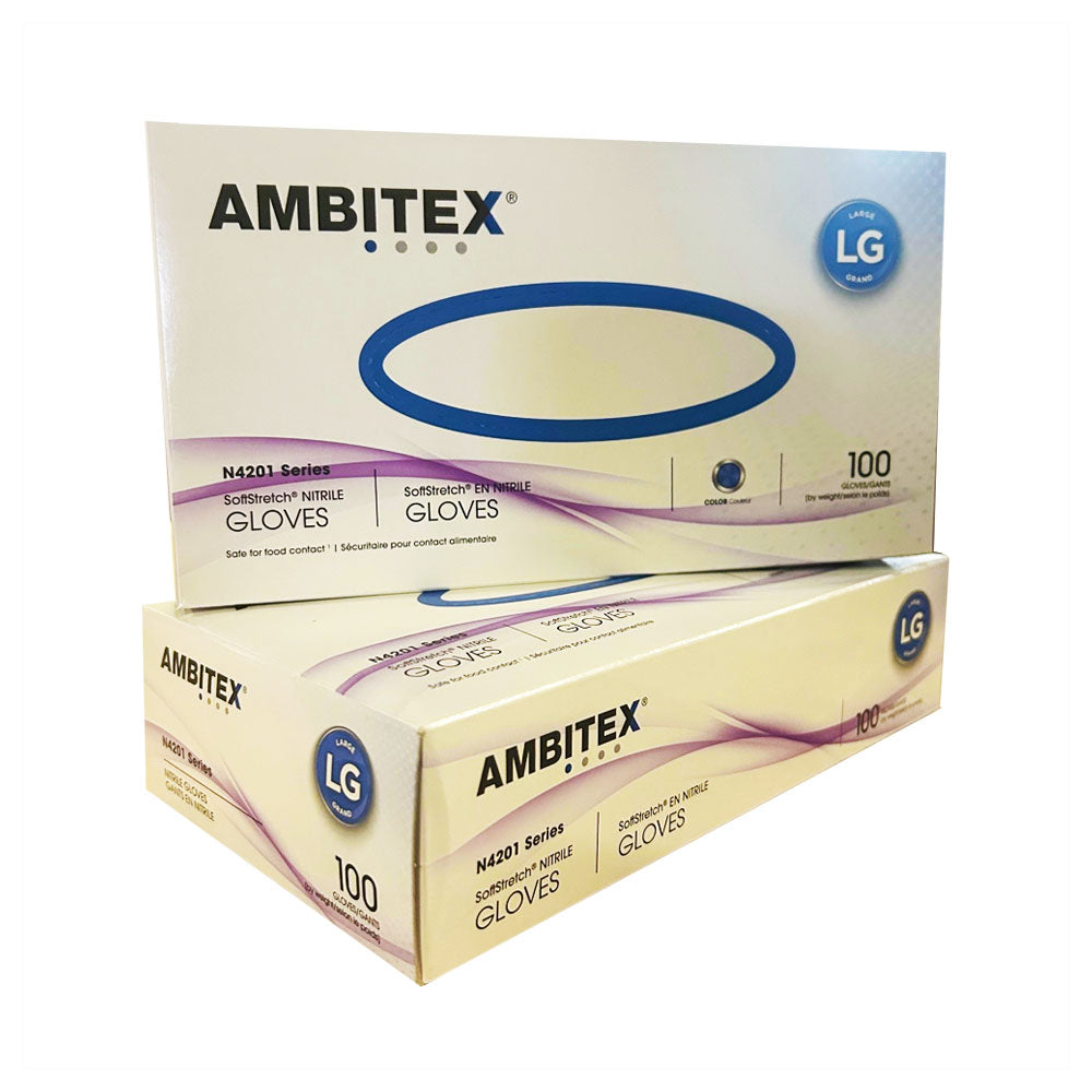 AMBITEX® SoftStretch™ 4 Mil Powder Free Blue Nitrile Gloves
