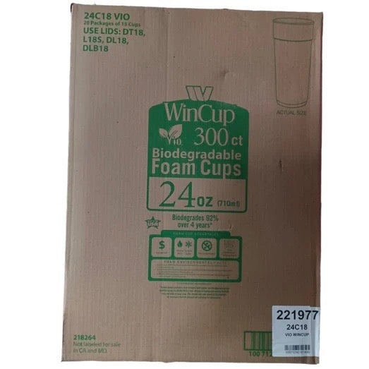 WinCup® Vio 24C18 White Foam Cup – 24 oz